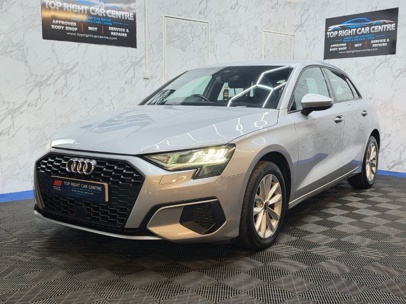 Silver 2021 Audi A3 1.0 TFSI 30 Technik Sportback 5dr Euro 6 ULEZ s/s 110 ps Petrol Manual in Top Right Car Centre